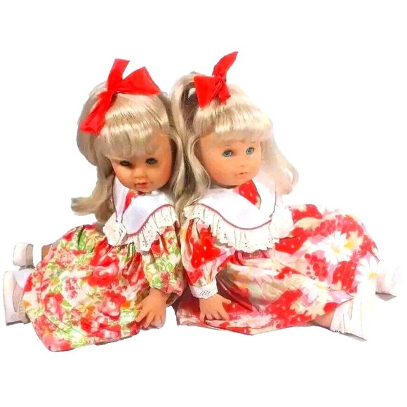 Max Zapf Creation Ballica Doll Twins ? Vintage 1980s 20" Ribbons and Lac… - Picture 4 of 16